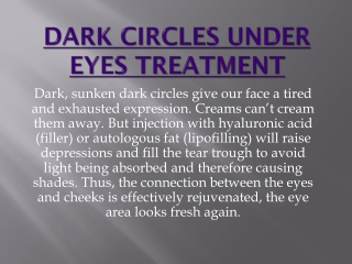 Dark Circles Under Eyes Treatment