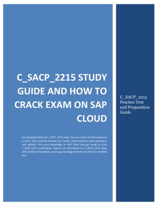 SAP C_SACP_2215 : Start Your Preparation for SAP SACP Certification Exam