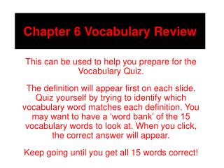 Chapter 6 Vocabulary Review