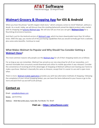 Attsoftware Walmart Grocery & Shopping App