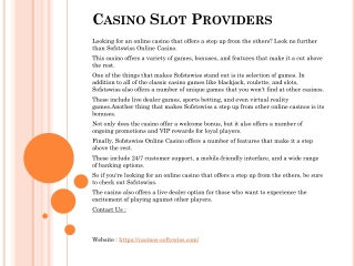 Casino Slot Providers