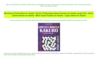 {PDF } Ebook My Kakuro Puzzle Book for Adults Hard & Challenging Kakuro Puzzles for Adults Large Pri
