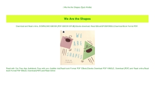 (B.O.O.K.$ We Are the Shapes (Epub Kindle)