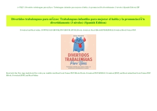 (P.D.F. FILE) Divertidos trabalenguas para niÃƒÂ±os Trabalenguas infantiles para mejorar el habla y