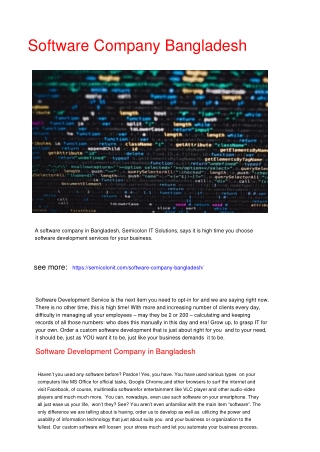Software Development Company Bangladesh