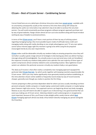 CCcam – Best of Cccam Server - Cardsharing Server