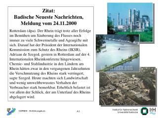 Zitat: Badische Neueste Nachrichten, Meldung vom 24.11.2000