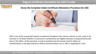 Complete Indian Certificate Attestation procedure for UAE