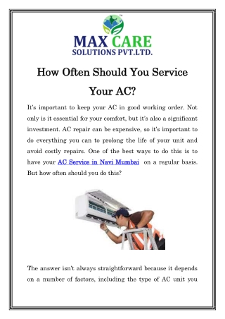 AC Service in Navi Mumbai Call-086-5555-2444
