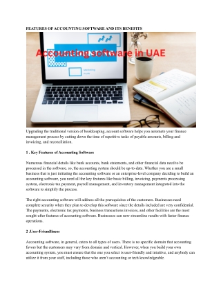Accounting software in UAE