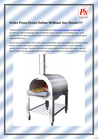 Pizza Oven Supplier in Delhi NCR