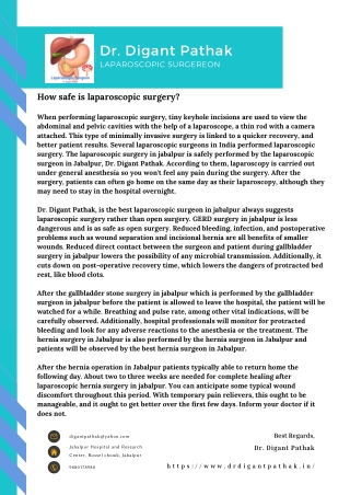 How safe is laparoscopic surgery?