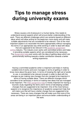 Tips to manage stress during university exams