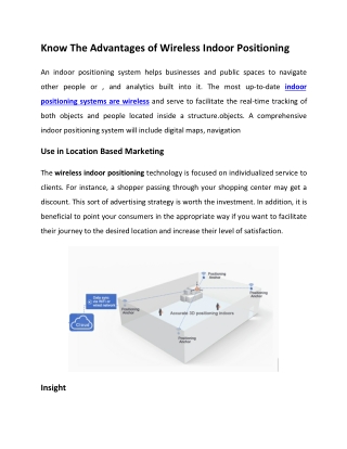 UbiTrack Advantages of Wireless Indoor Positioning