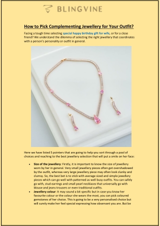 How to Pick Complementing Jewellery for Your Outfit?
