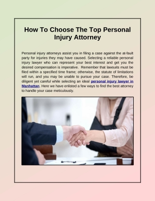 How To Choose The Top Personal Injury Attorney