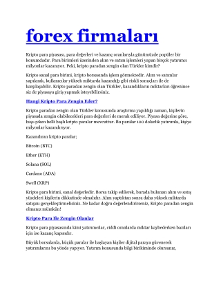 forex firmaları