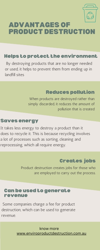 advantages of product destruction