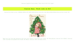 download [epub]$$ Clarice Bean  Think Like an Elf Full Pages