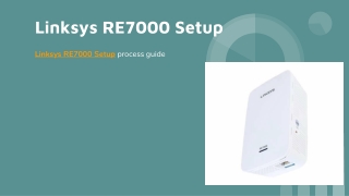 Linksys RE7000 Setup