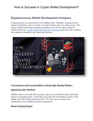 Top Features and Functionalities to Build High-Quality CryptoWallets