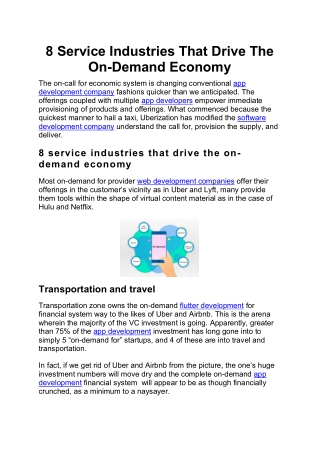 8 Service Industries That Drive The On-Demand Economy