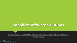 Top 10 iOS App Development Companies in Thailand-Hire iOS App Developers Thailand 2022