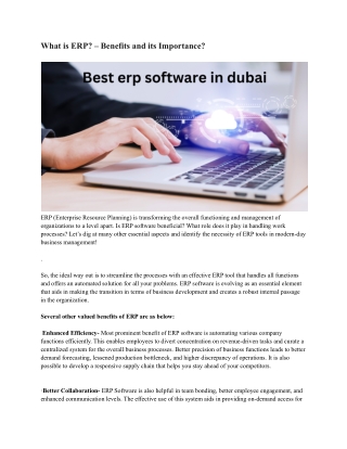 Best erp software in dubai