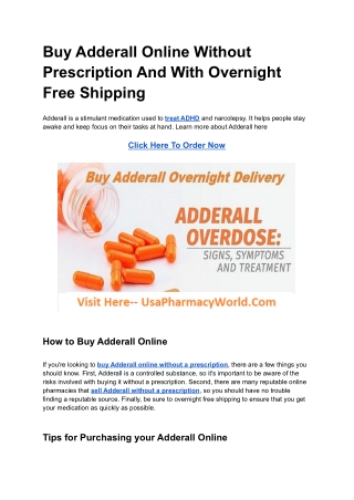 Buy Adderall Online Without Prescription And With Overnight Free Shipping