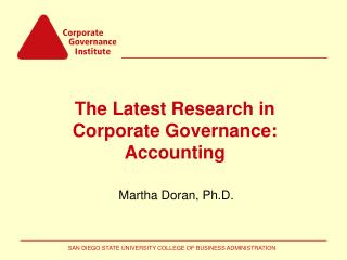 The Latest Research in Corporate Governance: Accounting