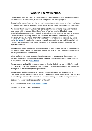 What Is Energy Healing
