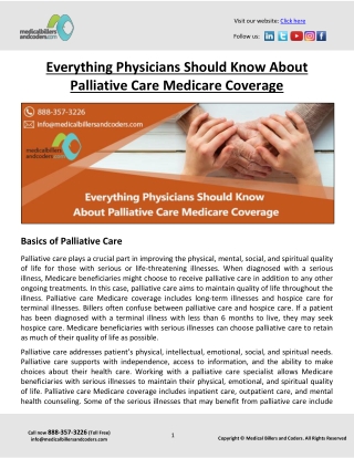 Everything Physicians Should Know About Palliative Care Medicare Coverage