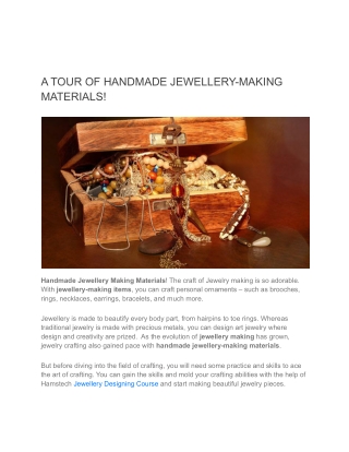 A TOUR OF HANDMADE JEWELLERY-MAKING MATERIALS