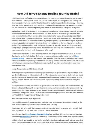 How Did Jerry’s Energy Healing Journey Begin