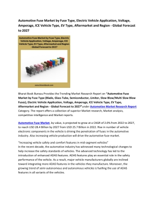 Global Automotive Fuse Market Research Report 2022-2027
