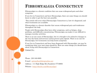 Fibromyalgia Connecticut