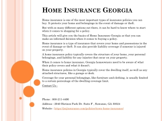 Home Insurance Georgia