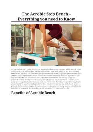 The Aerobic Step Bench