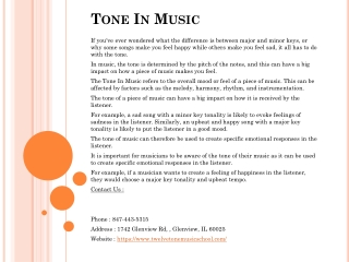 Tone In Music