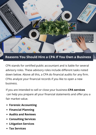 Reasons You Should Hire a CPA If You Own a Business