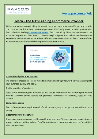 Tesco - The UK's Leading eCommerce Provider
