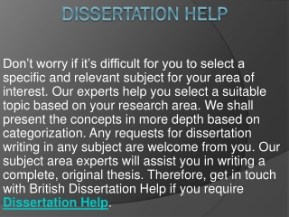 Dissertation writing Help