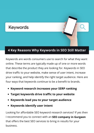 4 Key Reasons Why Keywords in SEO Still Matter