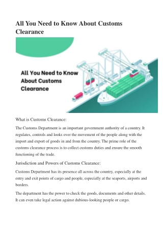 All You Need to Know About Customs Clearance