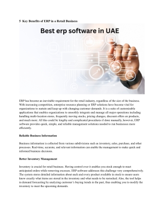 Best erp software in UAE