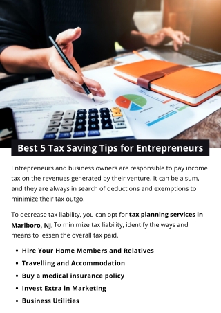 Best 5 Tax Saving Tips for Entrepreneurs