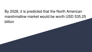 By 2028, it is predicted that the North American marshmallow market would be worth USD 535.25 billion