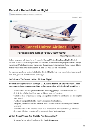 flightsassistance.com-Cancel a United Airlines flight