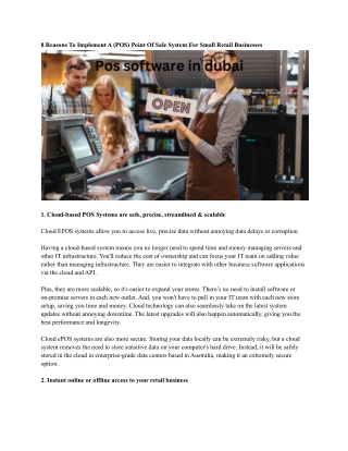 Pos software in dubai