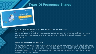 Types Of Preference Shares